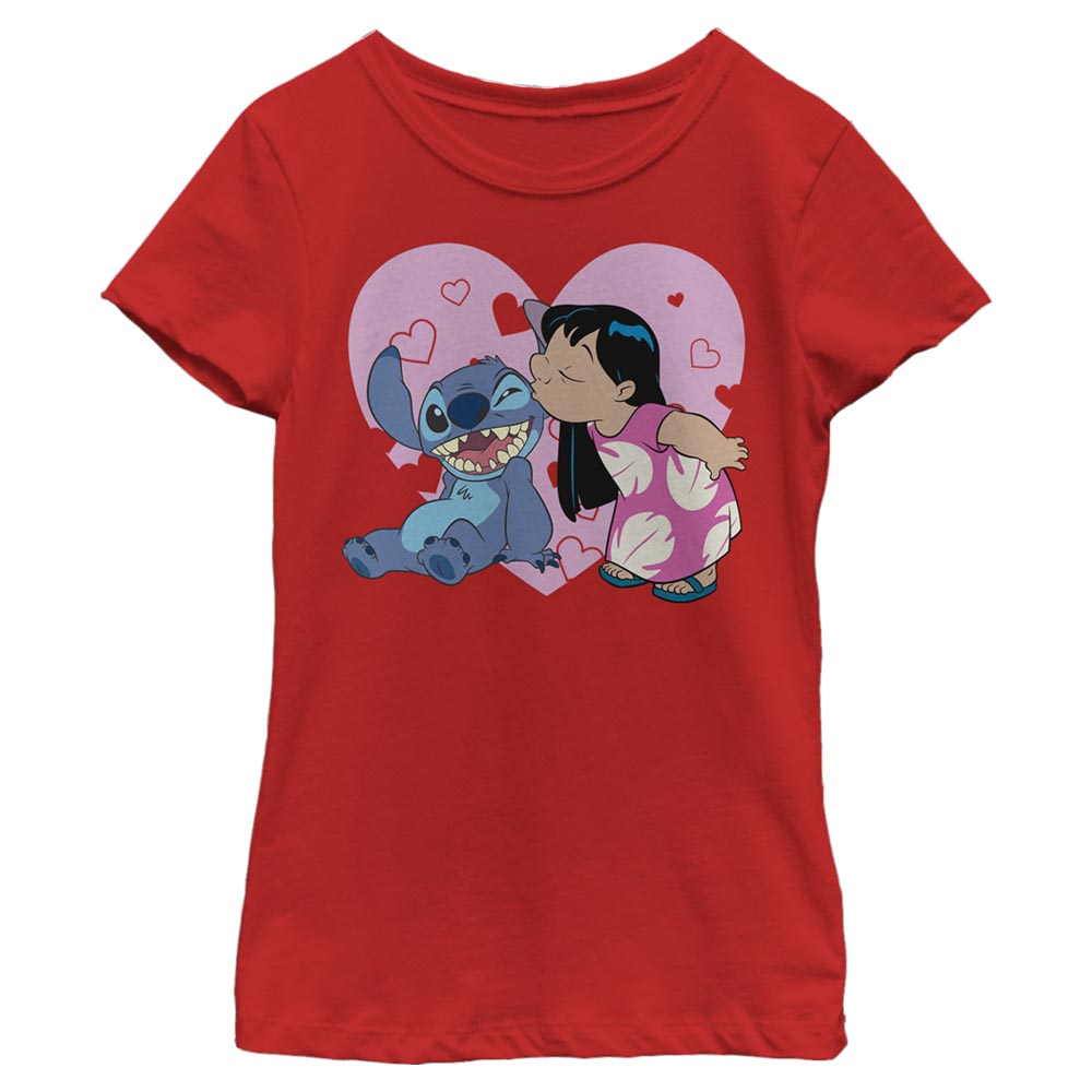 Girl's Disney Lilo And Valentines Kisses T-Shirt