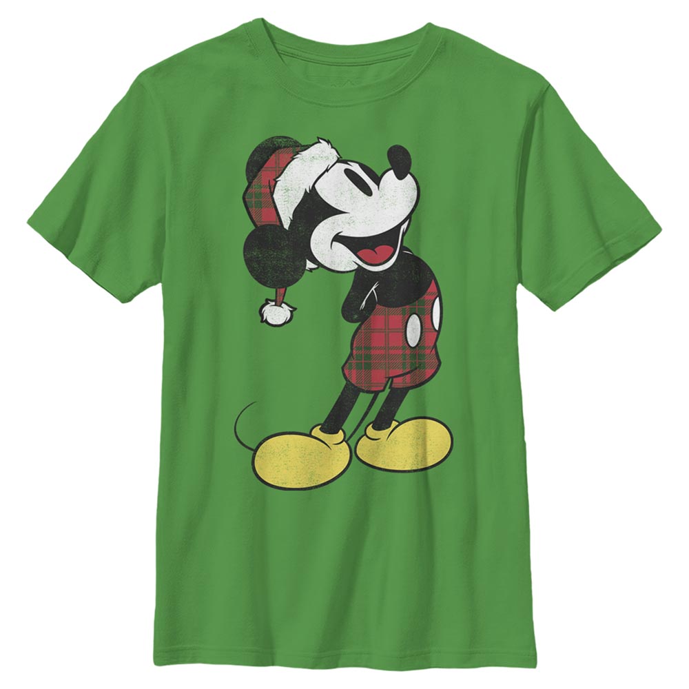 Boy's Disney Plaid Mickey T-Shirt