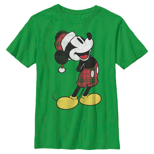 Boy's Disney Plaid Mickey T-Shirt