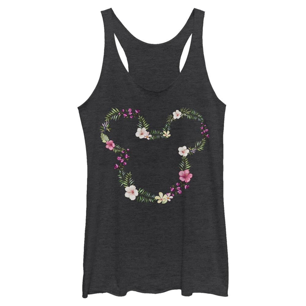 Junior's Disney Floral Mouse Frame Tank Top