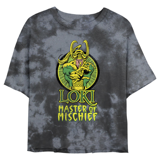 Junior's Marvel Loki All Bombard Tie-Dye T-Shirt