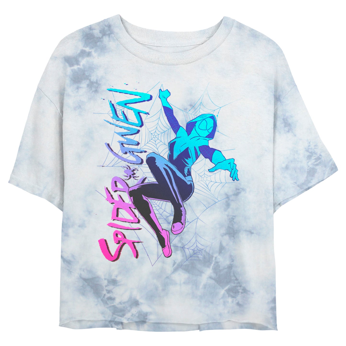 Junior's Marvel Gwen Flies Bombard Tie-Dye T-Shirt