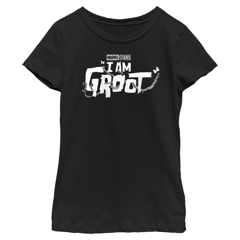 Girl's Marvel Groot White Logo T-Shirt