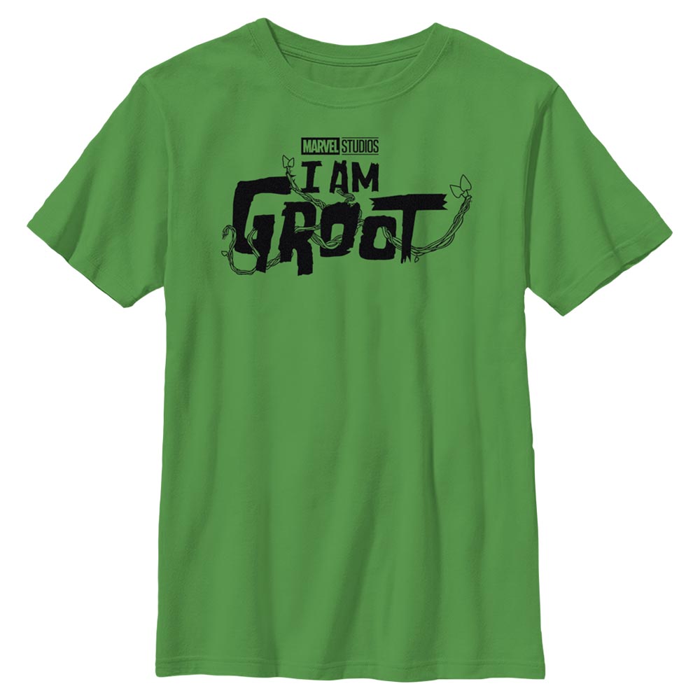 Boy's Marvel Groot Black Logo T-Shirt