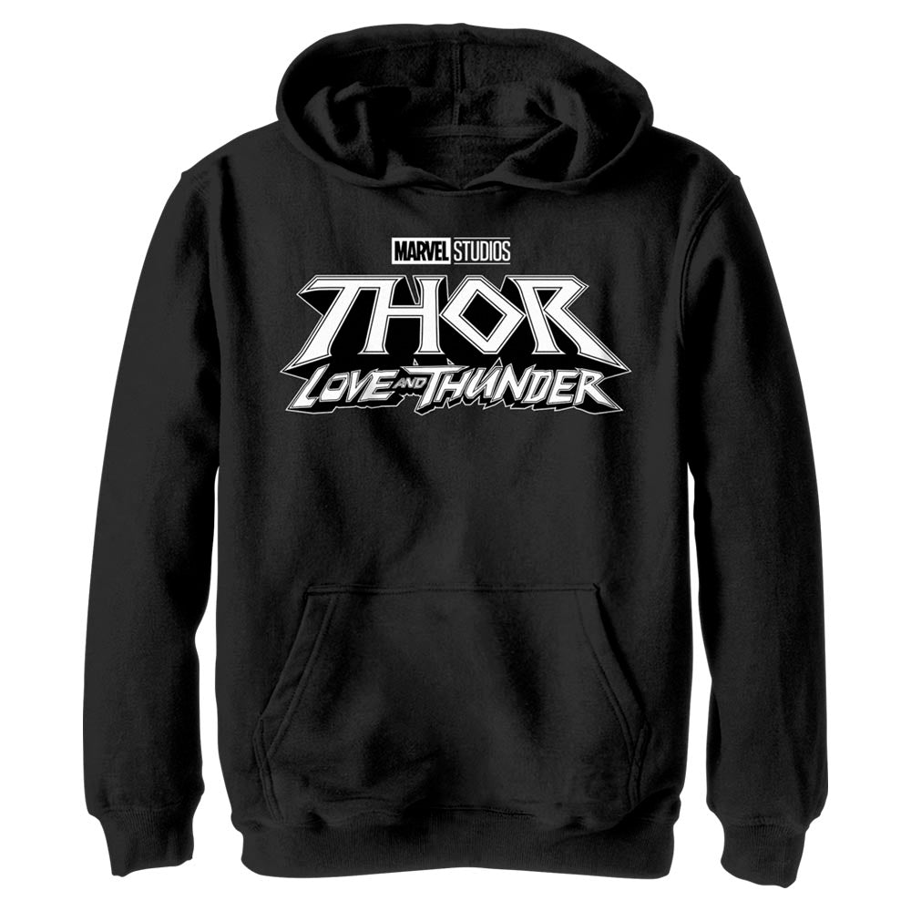 Boy's Marvel Black Logo Lightweight Hoodie