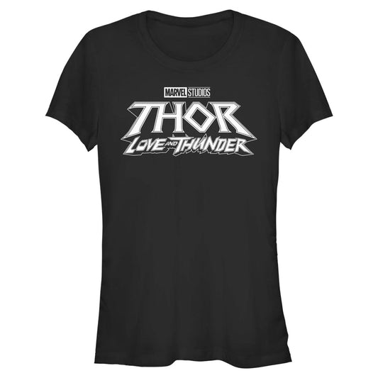 Junior's Marvel Black Logo T-Shirt