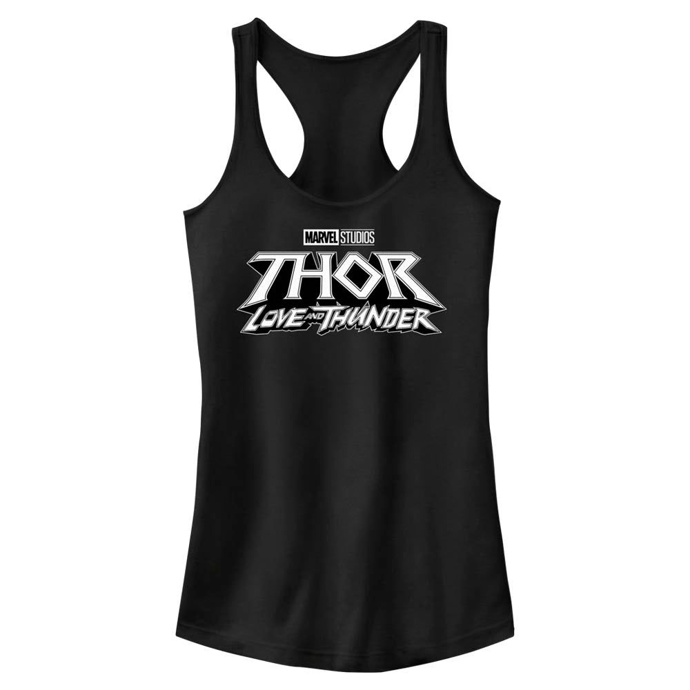 Junior's Marvel Black Logo Tank Top